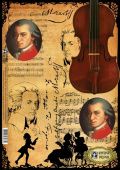 Декупажная карта Моцарт в жженом Е-033 (А3, 40 гр/м2, Vintage Design) купить в интернет-магазине ФлориАрт