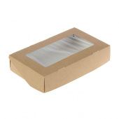 Крафт коробка из картона с прозрачным окошком, 17х7х4 см купить в интернет-магазине ФлориАрт