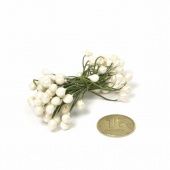 Тычинки перламутровые белые крупные на проволоке 45 шт купить в интернет-магазине ФлориАрт
