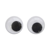 Глазки круглые, черно-белые, 15 мм (10 шт.) купить в интернет-магазине ФлориАрт