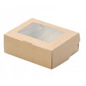 Крафт коробка из картона с прозрачным окошком, 10х8х3,5 см купить в интернет-магазине ФлориАрт