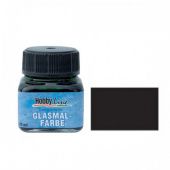 Краска лаковая по стеклу Hobby Line Glasmal-Farbe, черная кроющая, 20 мл купить в интернет-магазине ФлориАрт