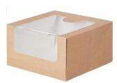 Крафт коробка из картона с прозрачным окошком, 18х18х10 см купить в интернет-магазине ФлориАрт