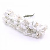 Цветок бумажный "Роза" белый (12 шт., 1.5 см) купить в интернет-магазине ФлориАрт