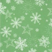 Бумага упаковочная крафт "Снежинки на зеленом" 0.7х1 м купить в интернет-магазине ФлориАрт