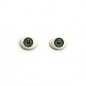 Глазки кукольные, зеленые, 14х8 мм (2 шт.) купить в интернет-магазине ФлориАрт