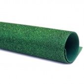 Глиттерный фоам ЭВА 20х30 см, 2 мм цв. тёмно-зелёный купить в интернет-магазине ФлориАрт