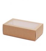 Крафт коробка из картона с прозрачным окошком, 18х11х5,5 см купить в интернет-магазине ФлориАрт