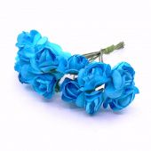 Цветок бумажный "Роза" синий (12 шт., 1.5 см) купить в интернет-магазине ФлориАрт