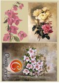 Декупажная карта Цветы (А4, 40-45 гр/м2, Cheap Art) купить в интернет-магазине ФлориАрт