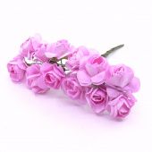 Цветок бумажный "Роза" розовый (12 шт., 1.5 см) купить в интернет-магазине ФлориАрт
