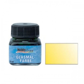 Краска лаковая по стеклу Hobby Line Glasmal-Farbe, желтая прозрачная, 20 мл купить в интернет-магазине ФлориАрт