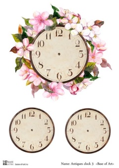 Декупажная карта Antiques clock 3 (А3, 30 гр/м2, Base of Art) купить в интернет-магазине ФлориАрт