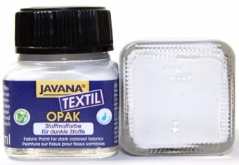 Нерастекающаяся краска по темным тканям "Javana Tex Opak", белая (53), 50 мл. купить в интернет-магазине ФлориАрт
