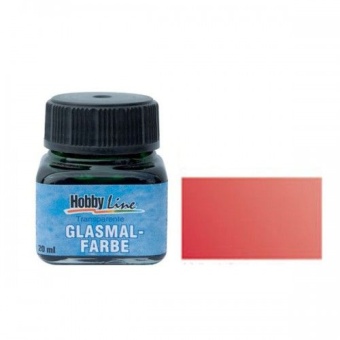 Краска лаковая по стеклу Hobby Line Glasmal-Farbe, красная темная прозрачная, 20 мл купить в интернет-магазине ФлориАрт