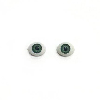 Глазки кукольные, зеленые, 11х6 мм (2 шт.) купить в интернет-магазине ФлориАрт