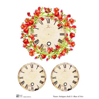 Декупажная карта Antiques clock 2 (А3, 30 гр/м2, Base of Art) купить в интернет-магазине ФлориАрт