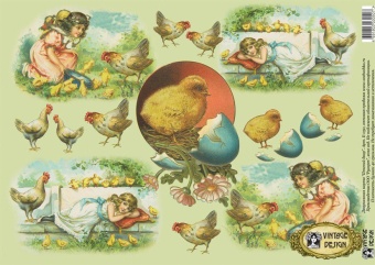 Декупажная карта Птичий двор Е-050 (А3, 40 гр/м2, Vintage Design) купить в интернет-магазине ФлориАрт